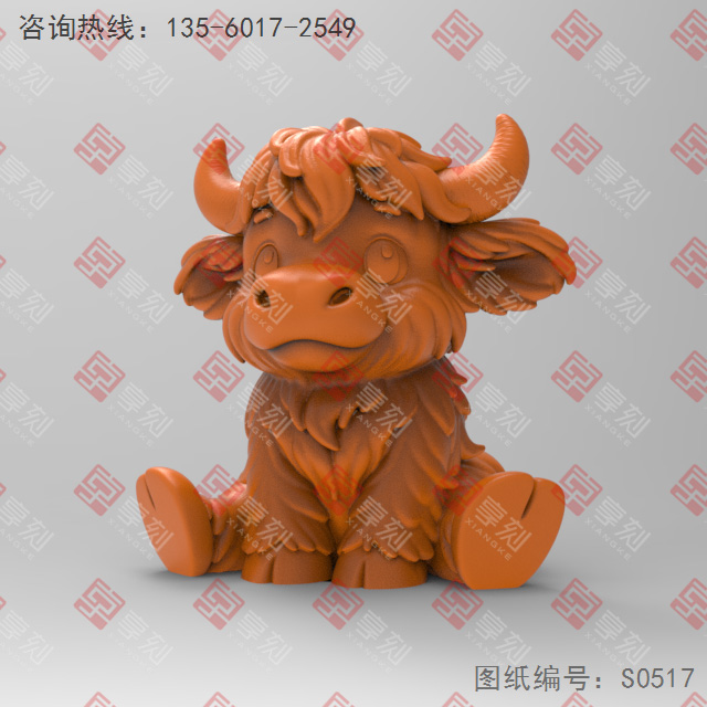 高地牛摆件电脑3d模型图stl_享刻五轴雕刻机