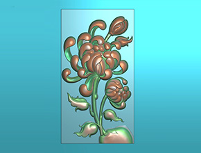 四君子菊花玉石电脑数控精雕图纸_享刻玉