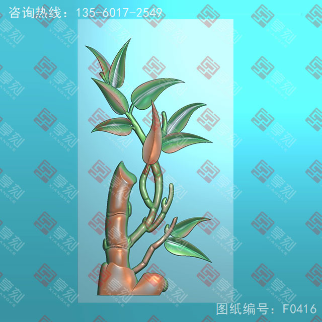 四君子竹子玉石电脑数控精雕图纸_享刻玉石雕刻机