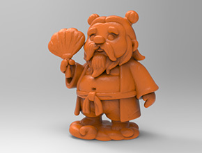 Q版八何仙姑电脑3d模型图stl_享刻五轴雕刻