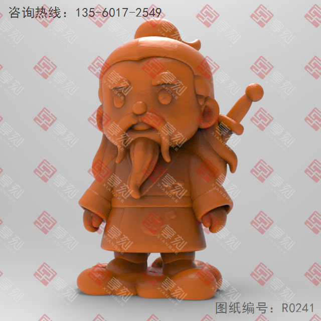 Q版八仙吕洞滨电脑3d模型图stl_享刻五轴雕刻机