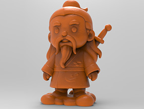 Q版八仙吕洞滨电脑3d模型图stl_享刻五轴雕