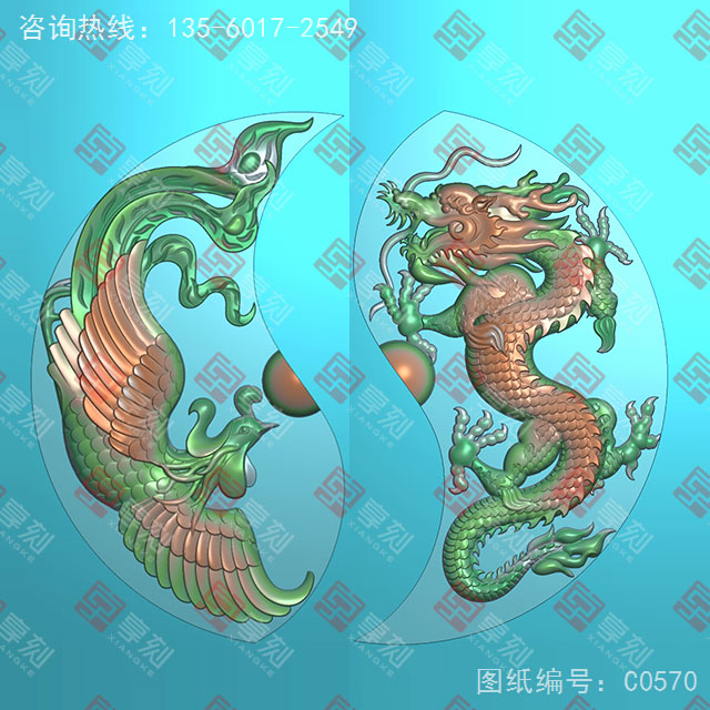 龙凤玉石电脑数控精雕图纸_享刻玉石雕刻机